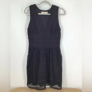 Abercrombie & Fitch Black Fit & Flare Delicate Lace Dress Black Size 6